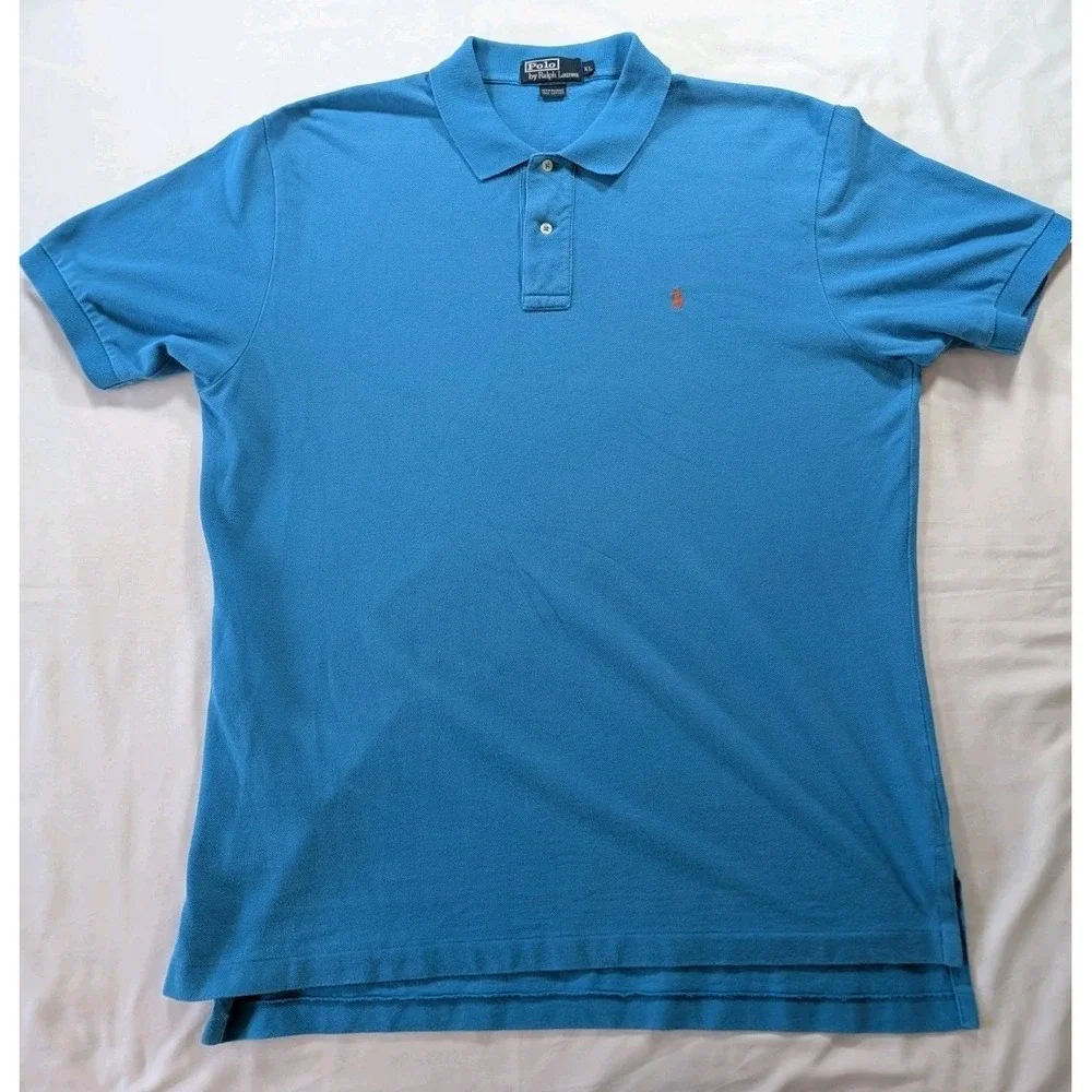 Polo Ralph Lauren Performance Polo Golf Shirt Turquoise‎ Men's XL Orange Pony